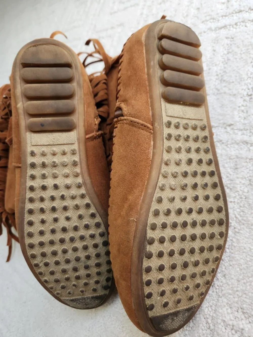 Fringe zip-on boots
